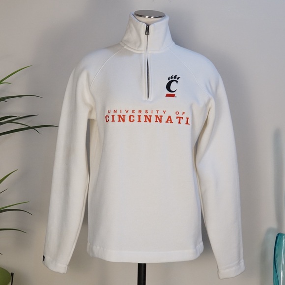 Jansport white 1/4 zip University of Cincinnati sweatshirt UC M - Picture 1 of 3